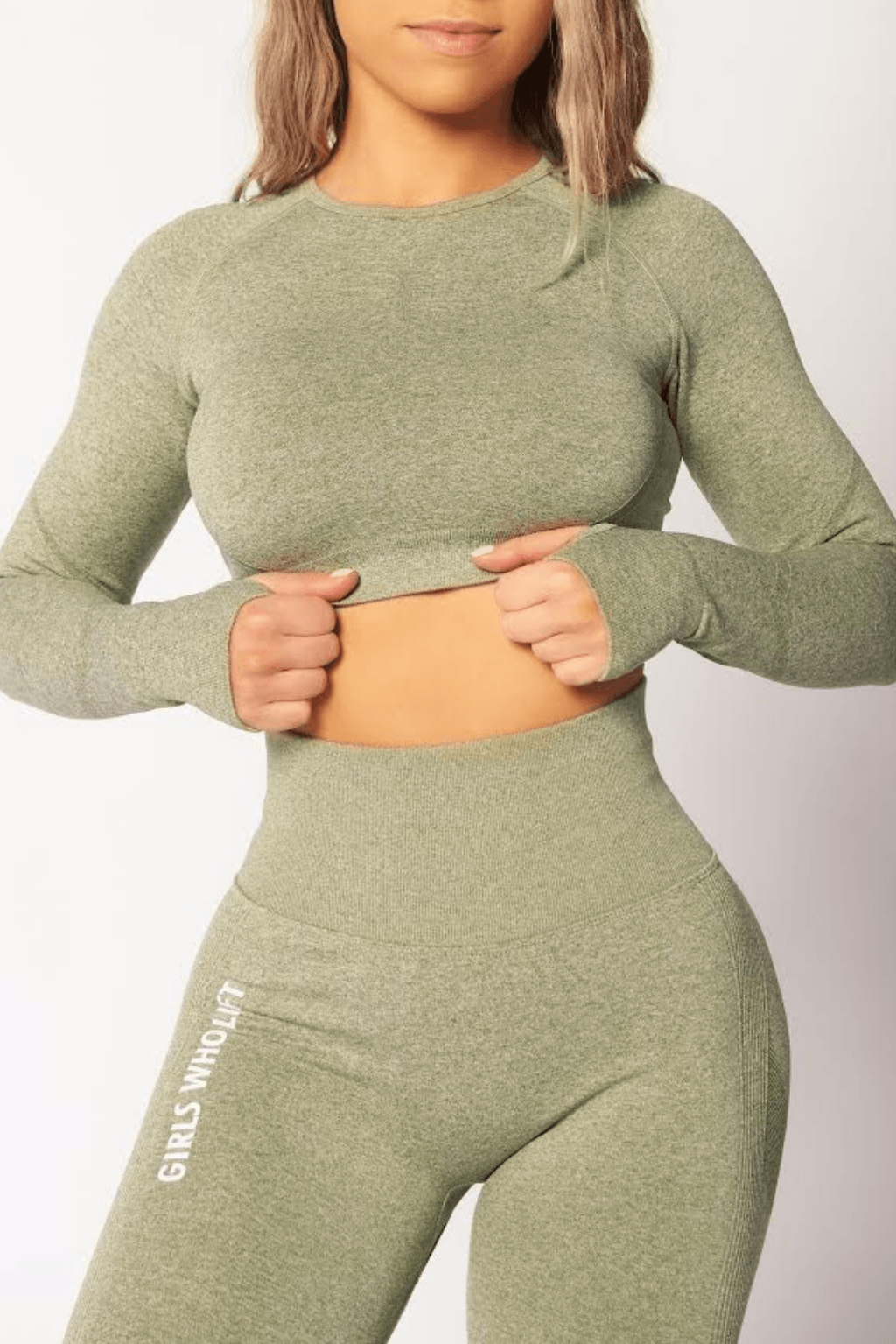Seamless Long Sleeve Crop - Olive