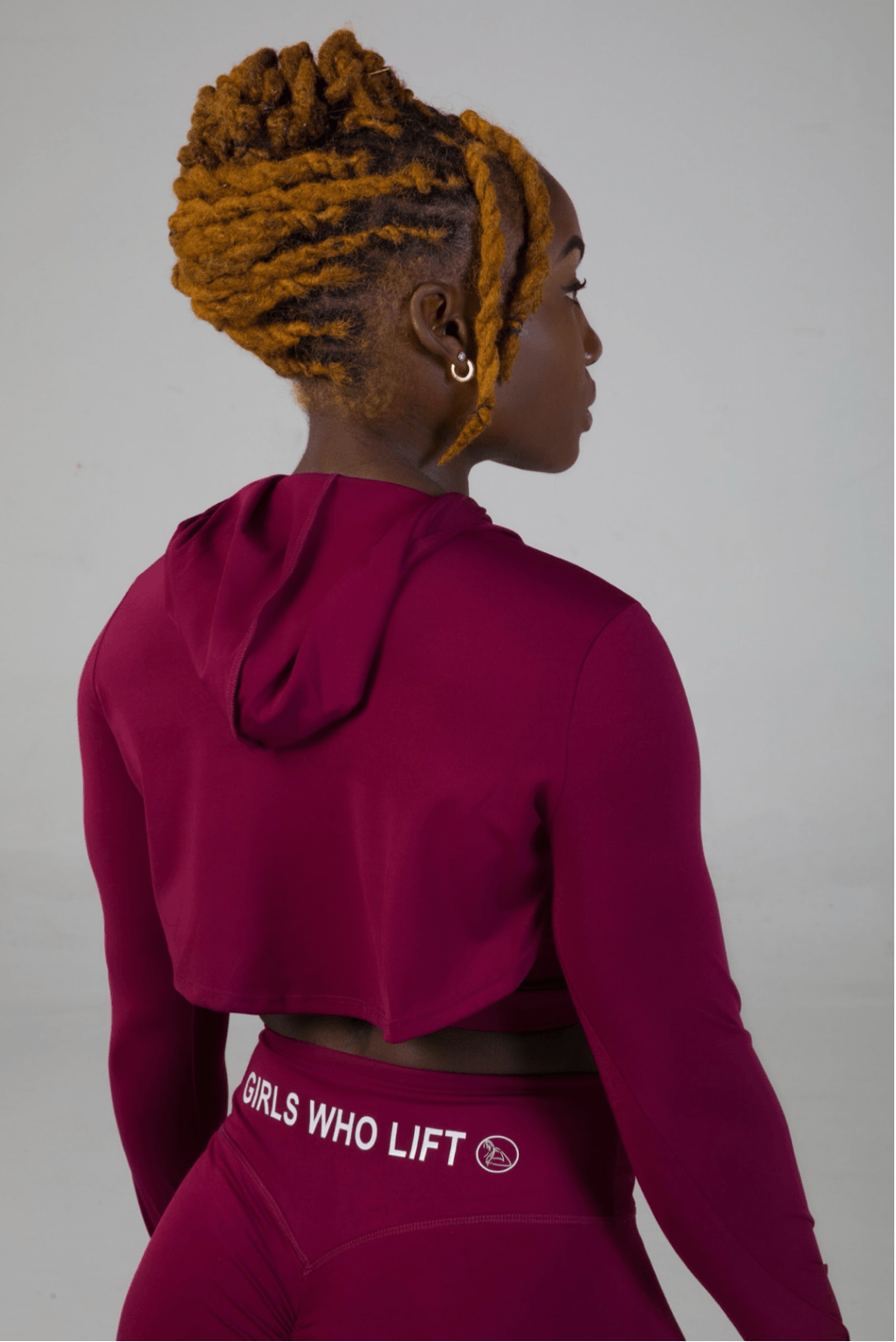 Contour Luxe Cropped Hoodie- Cranberry