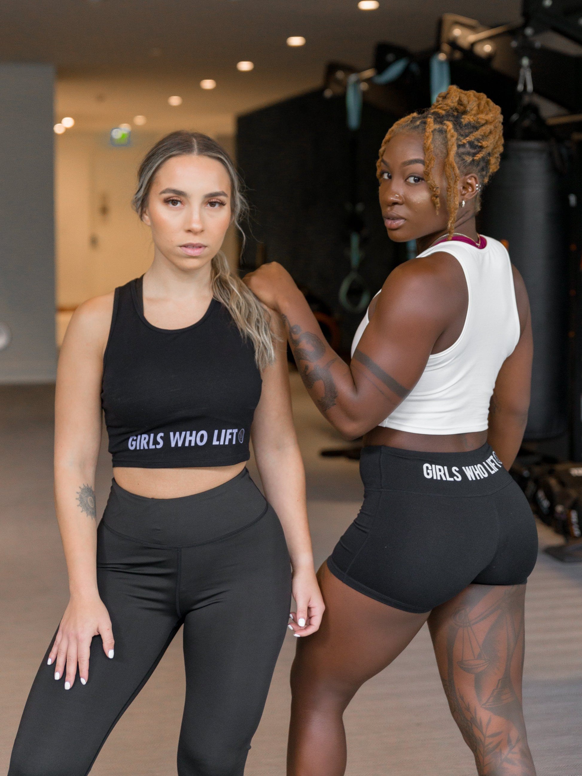 Girls Who Lift Crop Top- Black