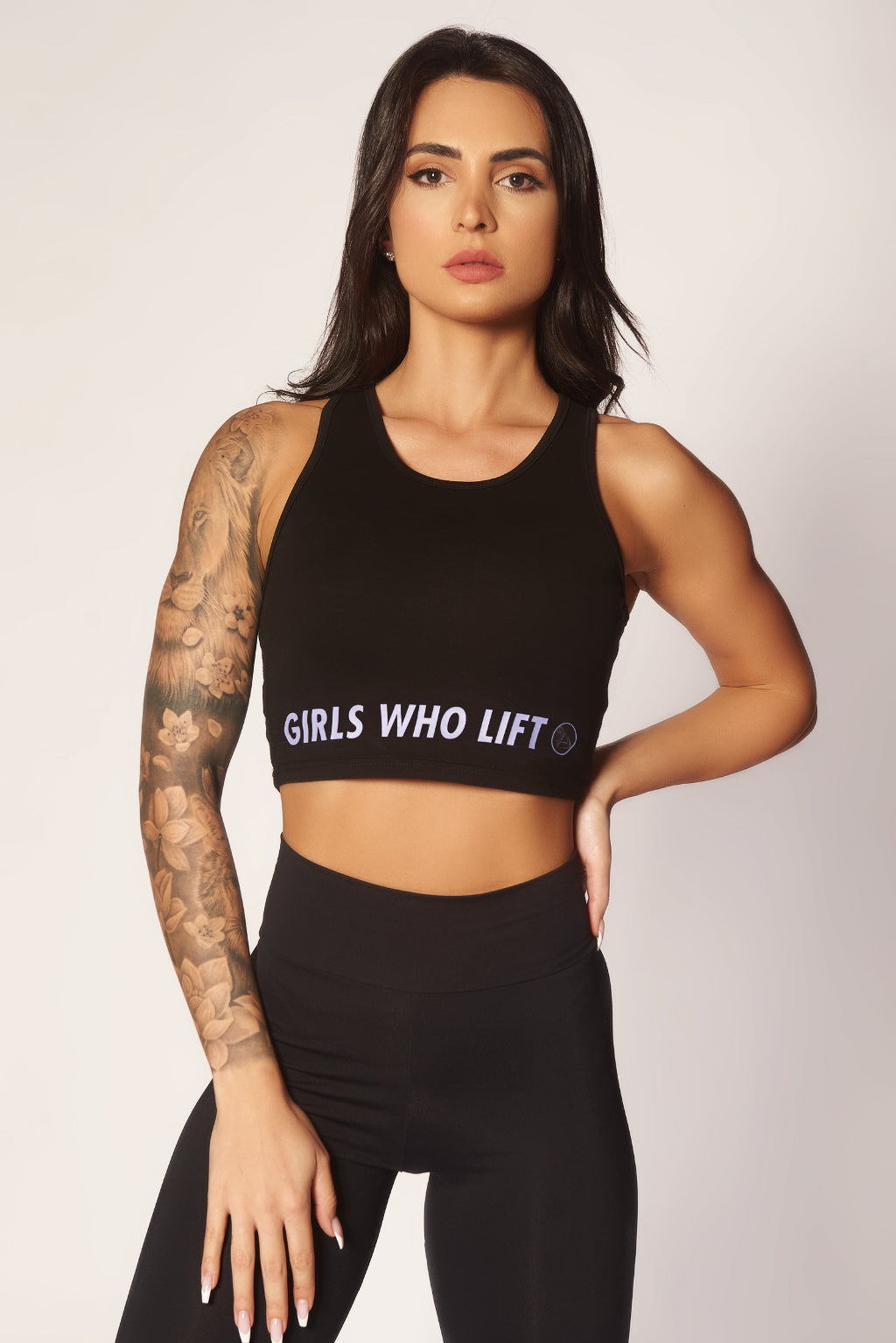 Girls Who Lift Crop Top- Black