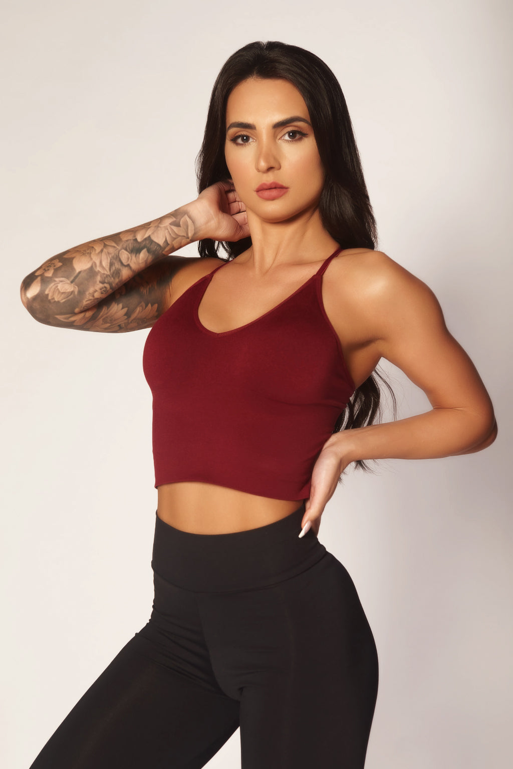 Rebellion Crop Bra - Burgundy