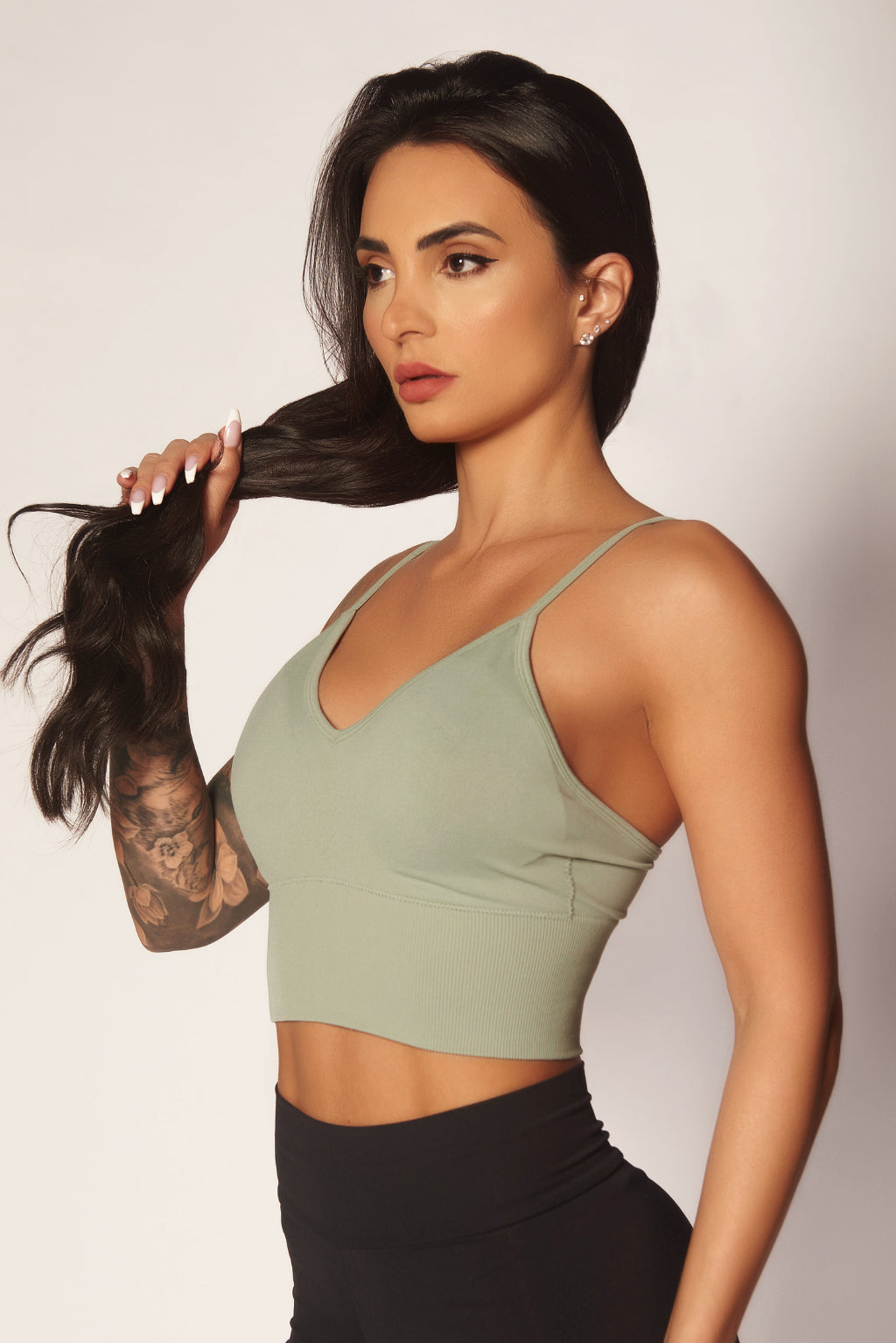 Revolutionary Ribbed Bralette- Pistachio