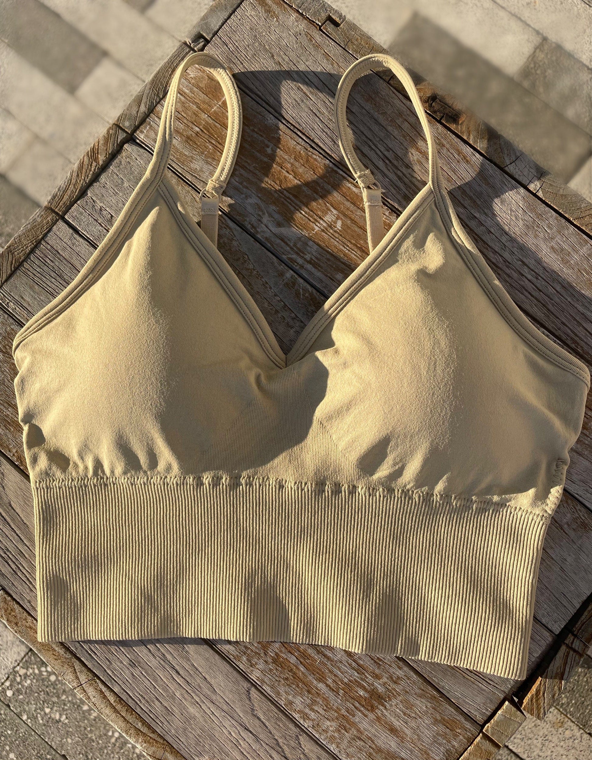 Revolutionary Ribbed Bralette- Sand