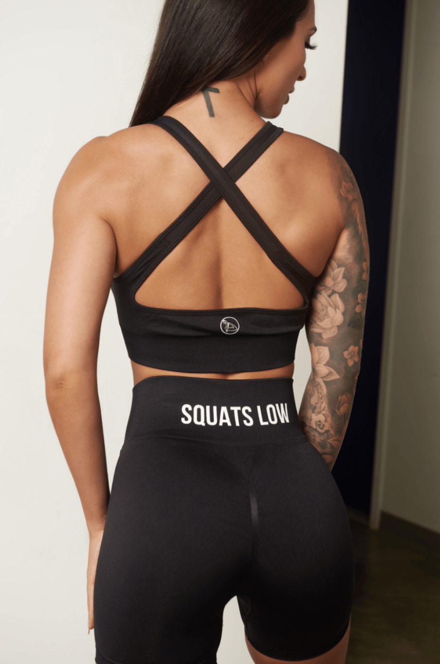 Keep your Standards High & Squats Low & stand the f*ck out out in the weight room in our Black Squats Low Seamless Scrunch Shorts