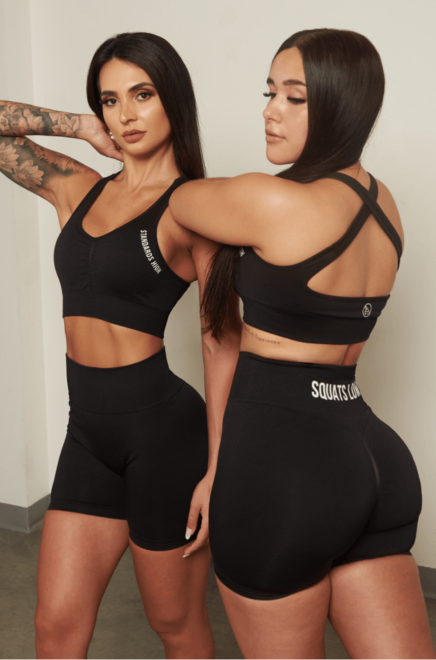 Keep your Standards High & Squats Low & stand the f*ck out out in the weight room in our Black Squats Low Seamless Scrunch Shorts
